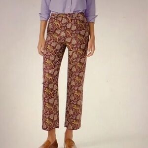 NWOT - J Crew Collection Silk Twill Pants in Jungle Cat 2